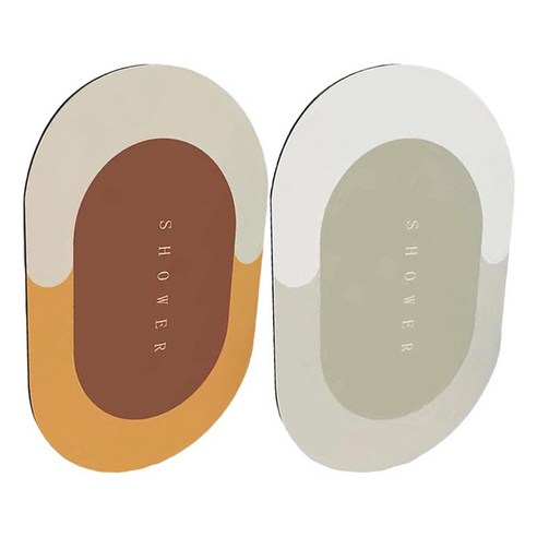 2 조각 40x60cm 비 목욕 매트 속건성 목욕 깔개 두꺼운 타원형, 설명한대로, {"사이즈":"설명한대로"}, {"수건소재":"설명한대로"}