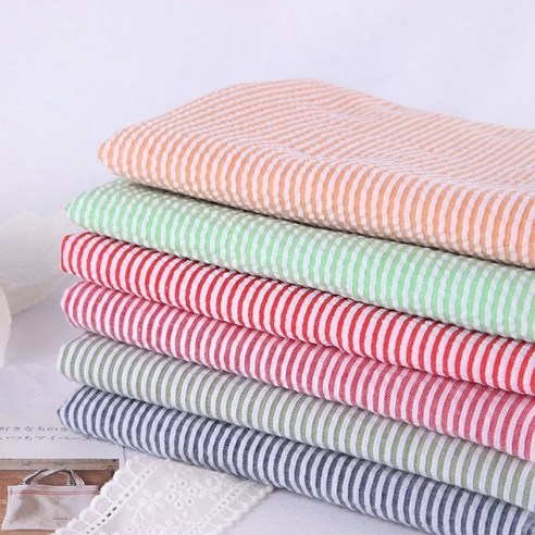 짱패브릭 1마) 2mm 스트라이프 리플 지지미 시어서커, 진그린, 1개