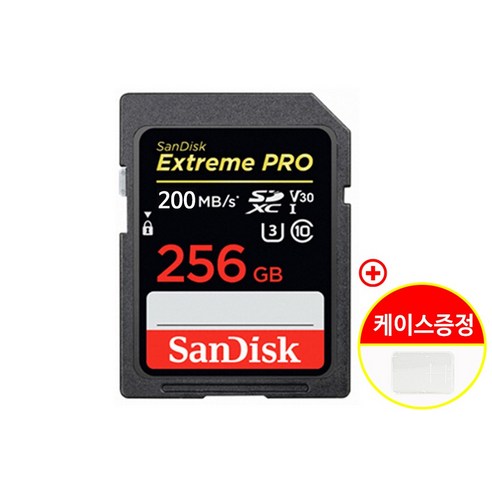 샌디스크 SD 메모리 카드 익스트림 프로 네비게이션 카메라 32G + 보관 케이스, SDXXU 64GB + 케이스