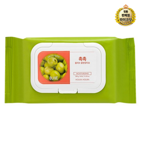 홀리카홀리카 데일리 프레시 촉촉 올리브 클렌징 티슈 300g, 60개입, 1개