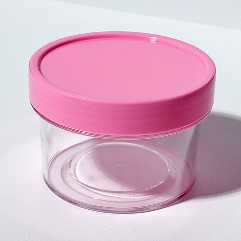 젤시스 원형 스크류 210ml 용기+뚜껑 세트 10개 / 크림치즈 푸딩 디저트 슬라임 용기 소분용기, 1세트, 핑크