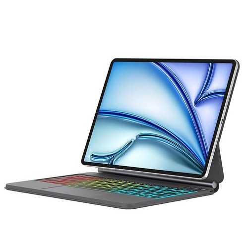 KVAGO 아이패드 에어 11인치 M2 2024 및 프로 11인치4세대/3세대/2세대/1세대용 키보드 케이스 5세대/4세대용 매직 키보드 멀티 터치 트랙패드 7가지 색상 백라, Space Black, 1개