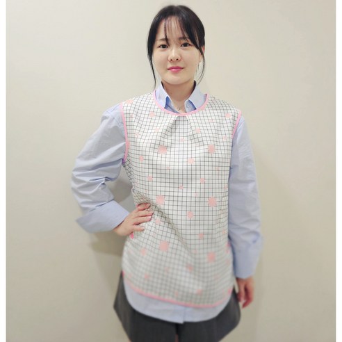 세수조끼 미니앞치마 주방앞치마 다용도 보육교사앞치마, 핑크빛 원형, 1개, M