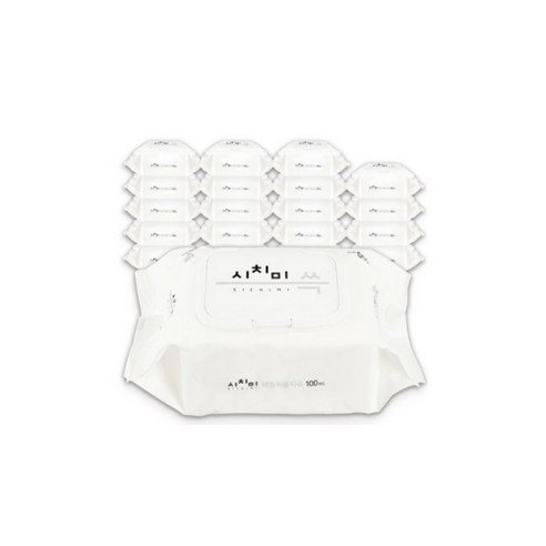 시치미 쓱 데일리 물티슈 캡형, 50g, 100매, 20개