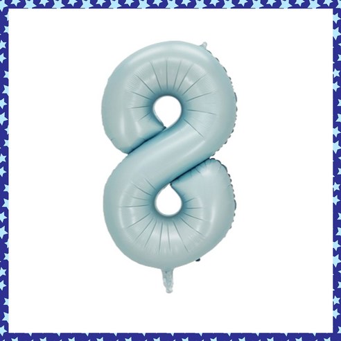 파티브로 32인치(=70cm) 파스텔 숫자풍선 생일 기념일 포토존 꾸미기, 숫자8, 1개, 베이비블루