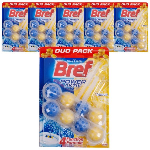 헨켈 브레프 파워액티브 변기세정제 레몬향, 100g, 6개