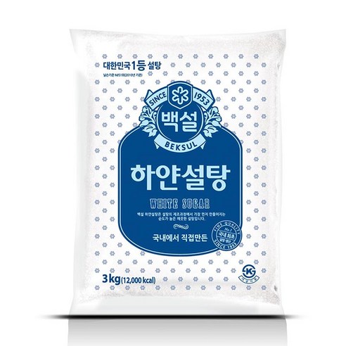 백설 하얀설탕, 3kg, 6개