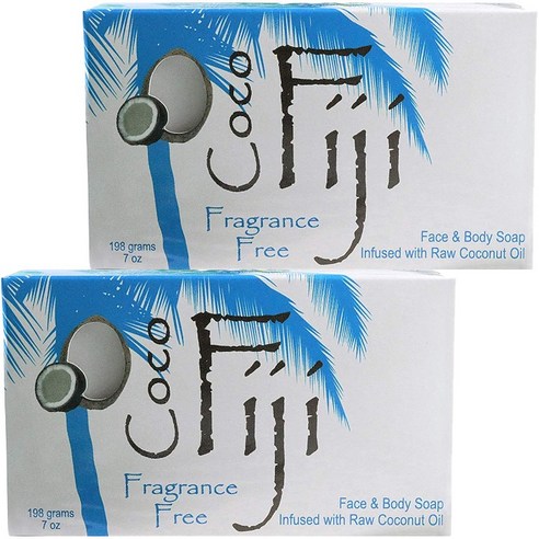 오가닉피지 페이스 앤드 바디 코코넛 오일 비누 글루텐 프리 비건, Fragrance Free, 2개, 198g