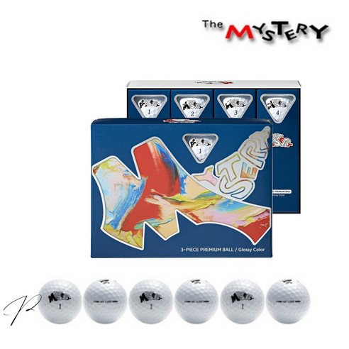 MYSTERY 미스테리 골프공 M3 Line 3피스 비거리 [공식판매점], 3피스 유광 화이트, 1개, 24개입