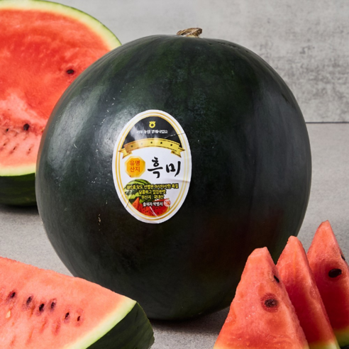 당도선별 12brix 흑미수박, 6kg이상, 1개, 1개, 6kg