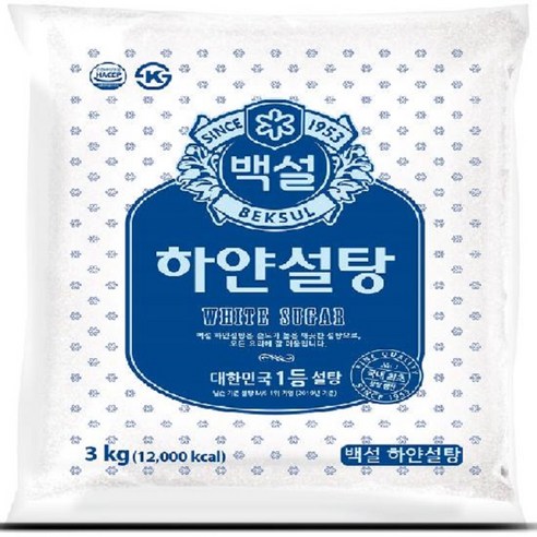 설탕15kg 백설 하얀설탕, 3kg, 3개 Best Top5