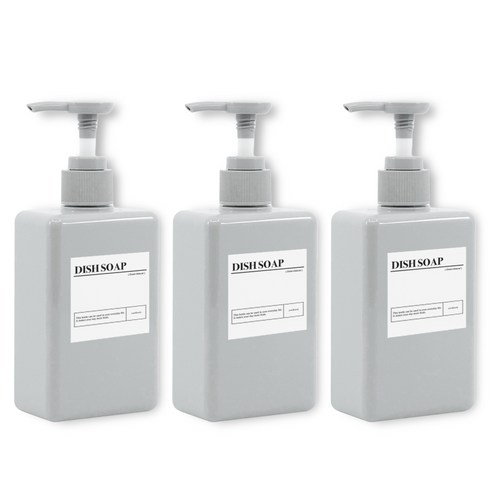 뉴앤룩 PETG소재 욕실디스펜서 4color, 그레이, 3개, 280ml