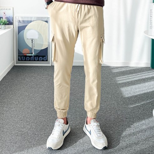 편안함과 스타일을 결합한 빅 사이즈 남자 나일론 조거 바지