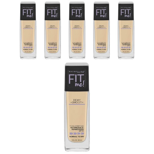 메이블린 핏 미 파운데이션 듀이 + 스무스 옥티녹세이트 노멀 투 드라이 30ml, 6개, 105 Fair Ivory