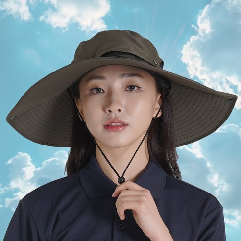 슈타커 완벽차단 남여공용 챙넓은 햇빛가리개 아웃도어 모자, 카키, 1개