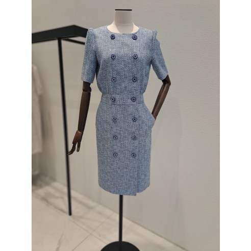 모조에스핀 더블라인단추여밈반팔원피스 S232MSE014