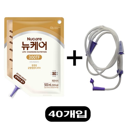 대상웰라이프 뉴케어 300TF RTH 500ml 40개입 저잔사식 등장성 수술환자 완전균형영양식 경관영양식 경관급식 식사대용 회복식 노인영양보충