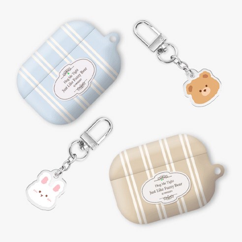 귀여움과 안전을 한 번에! 퍼지베어 파자마 에어팟 케이스