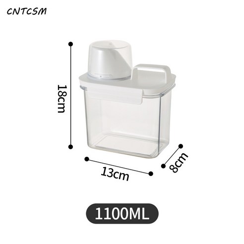 CNTCSM 통곡물 밀폐용기 투명 손잡이 건과 쌀국수 수납통 방습 방충 주방 수납통, 1800ML