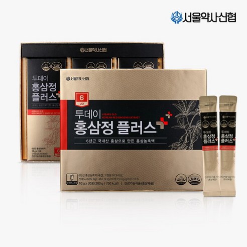 [서울약사신협] 6년근 투데이 홍삼정 플러스 30포, 300g, 1개