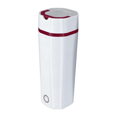 히터 병 냄비 350ml 12V 여행 주전자 차 커피 물 트럭 캠핑에 적합, 80x80x120mm, 304 스테인레스 스틸, 빨간색