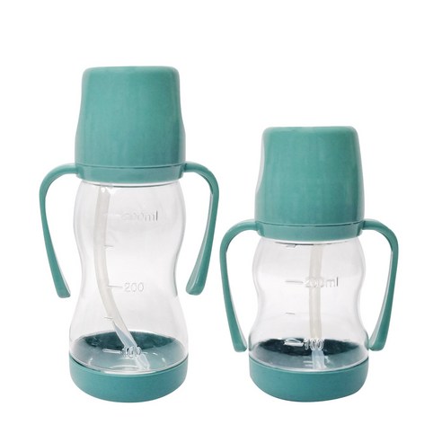 아가프라 라온빨대컵250ml+350ml 2개 빨대컵 와이드젖꼭지 호환가능, 민트