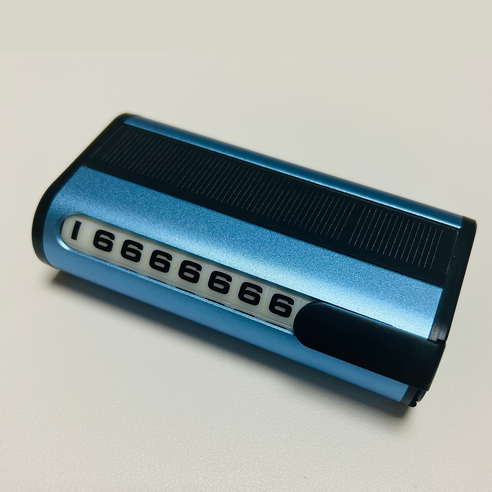 클리커스 태양광 충전식 야광 LED 자동차 차량 주차번호판, 시에나블루, 1개