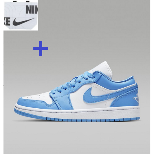 [NIKE 국내 정품 매장판] 나이키 에어 조던 1 로우 UNC 유니버시티블루 국내배송+사은품(나이키쇼핑백)