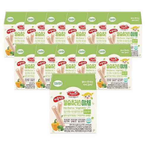 베베스트 처음먹는 칼슘 츄러스 야채 12개, 45.5g