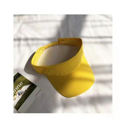 【스포츠 모자】여성 여름 야외 스포츠 모자 남성 통기성 태양 방지 단색 태양 모자 여행 간단한 여행 모자, 옐로우