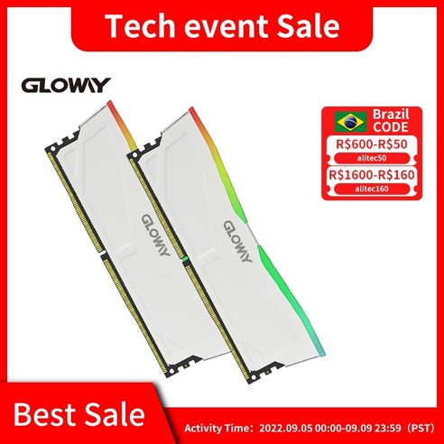 Gloway ram ddr416gb 8 gb memoria ram ddr4 3000mhz 3200mhz abyss 시리즈 ddr4 rgb ram xmp 288pin for desk, 8GBx2 3200 흰색 컬쳐랜드