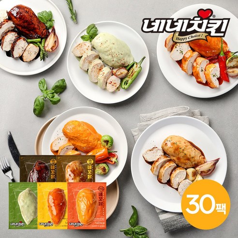 [네네치킨] 5종 15팩 03.네꼬닭 양념치킨맛 닭가슴살 100g, 15개