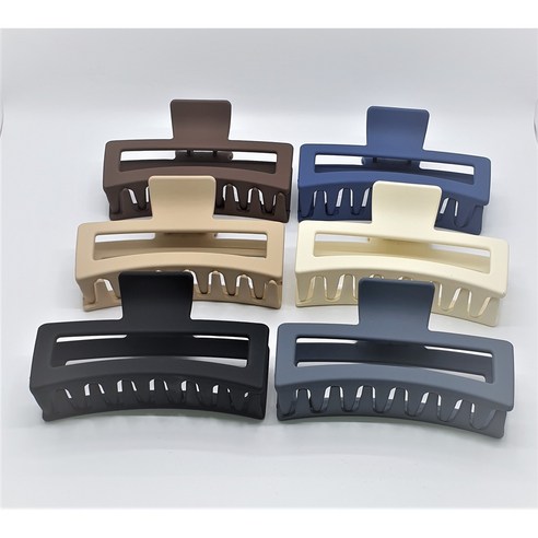 스타일과 편리함을 한 번에! 13cm 대형 무광 사각 집게핀 세트