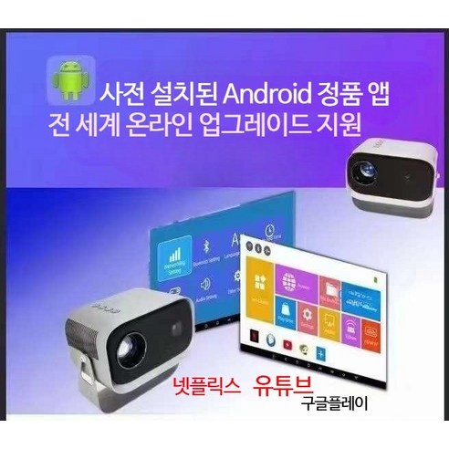 가정용빔프로젝터 캠핑용 휴대용 빔 프로젝터 미니 무선미러링 4k, 미국 규정, 빔 프로젝터 실버