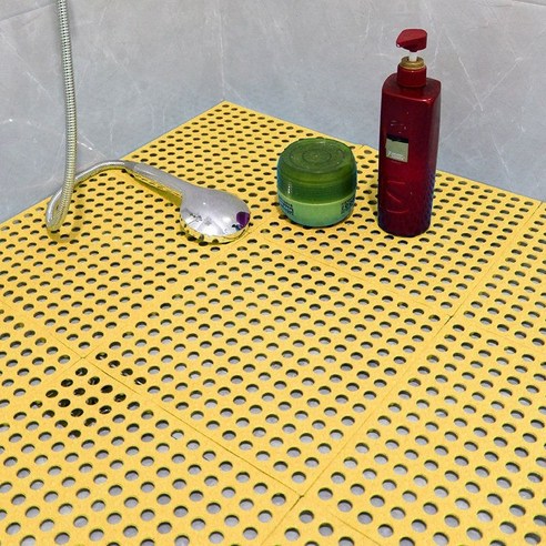 일본식 샤워실 미끄럼 방지 발판 욕실 미끄럼 방지 매트 방석 목욕실 화장실 매트 발판 화장실 샤워실 발판 바닥 흰색(구멍 업그레이드) *cm(조각), 노란색(14구멍 승급) 30*30cm(8조각)