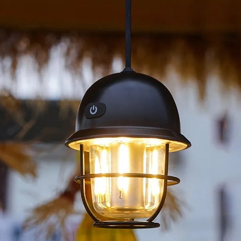 별하수 빈티지 레트로 스타일 LED 충전식 야외 차박 캠핑 랜턴 LKSDS665S, 1개