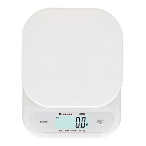 Riwonas 충전식 주방저울 계량전자저울 디지털 고정밀도 저울, MC-B31, 화이트, 1kg