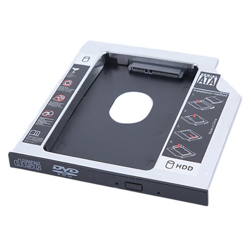하드 드라이브 2.5 인치 두 번째 하드 드라이브 Satai II III III SDD 기계식 하드 드라이브 범용 CD DVD-ROM, 실버 & 블랙_12.7mm
