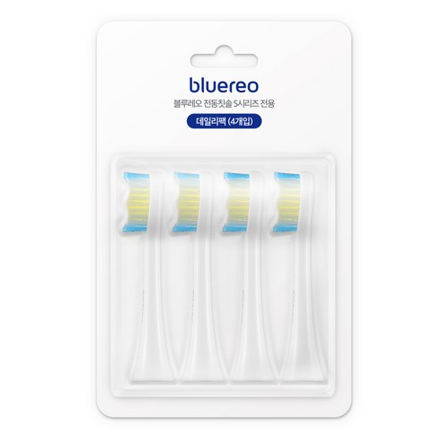 블루레오 음파 전동칫솔 bluereo S100 S150 S시리즈 전용 칫솔모, 데일리팩 (데일리 클린 4개입), 1개