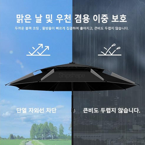 Shipshape 특대형 이층 꺽임 아웃도어 낚시 파라솔: 편안함과 스타일을 야외로