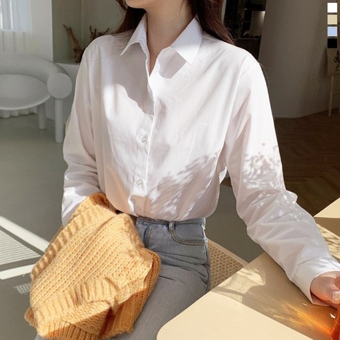 티데일리 [로켓] 포드 베이직 셔츠 여성용 무지 카라 기본 남방