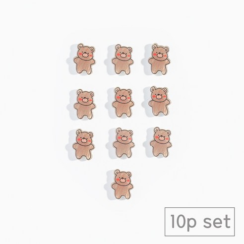 84x84 카툰 미니곰돌이 냉장고 현관문 자석 마그네틱, 카툰미니곰돌이10p