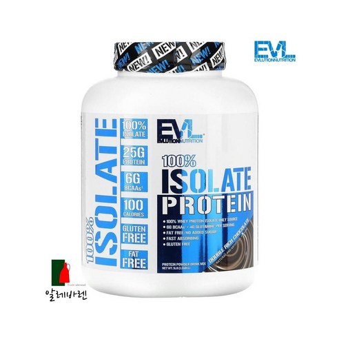 EVLUTIONNUTRITION 아이솔레이트 프로틴 더블 리치 초콜릿 맛, 2.268kg, 1개