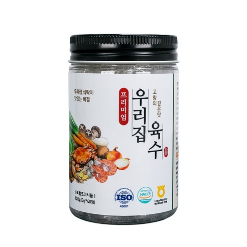 프리미엄우리집육수 120g (3g X 40정 X 1개(통) 코인육수 해물분말육수 국내제조 HACCP인증, 1개, 120g
