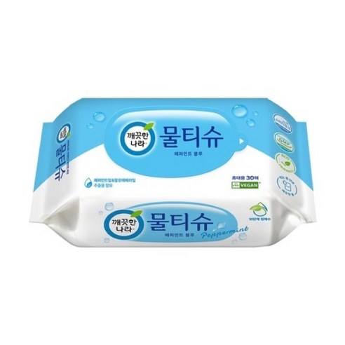 깨끗한나라 물티슈 휴대용 30매 X10개 – 신선하고 편리한 물티슈!