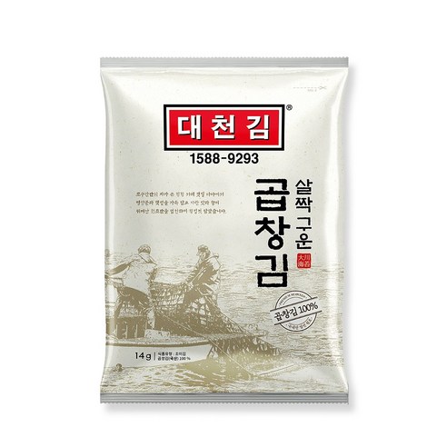 대천김 살짝 구운 곱창김, 140g, 1개