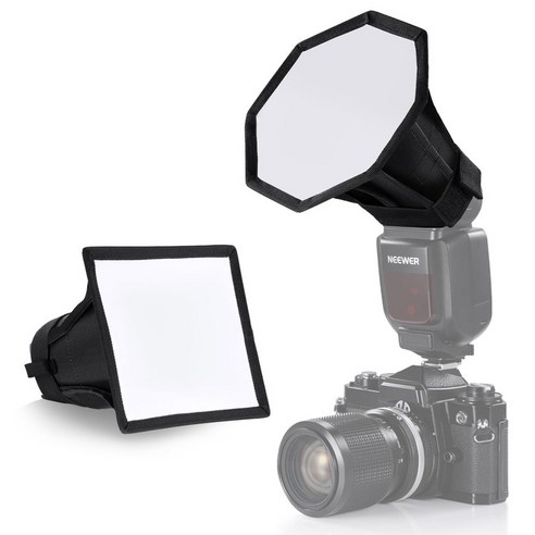 NEEWER 2 (15cm 15x12.5cm Z2 Z1 V1 Compatible Godox Flash NS5P 신판 플래시 디퓨저 팩 팔각형 직사각형) 스피드 라이트 소프트