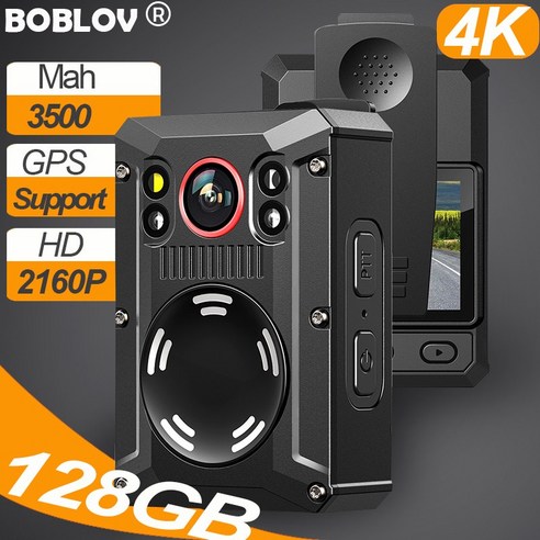 4K 2160P 몸체 미니 모션 WiFi 카메라 모션 방수대 GPS 3500mAh 170° 128GB DVR 기록기 카메라 모션 감지 오토바이 운행 기록기 For Vlogging, Camera with 64GB