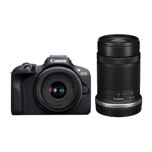 Canon 미러리스 일안 카메라 EOS R100 더블 줌 킷(RF-S18-45+RF-S55-210) 블랙APS-C약 356 g EOSR100-WZK