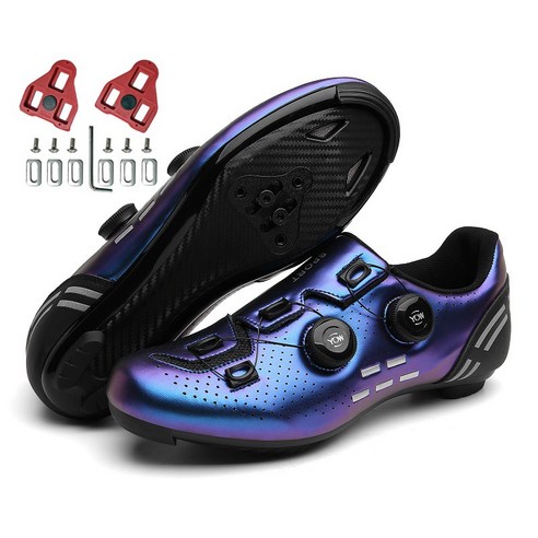 DOULIYA 2022 로드용 클릿슈즈 스포츠/레져 자전거 자전거 신발 양보하다 클리트, 37(240mm), 푸른 로드with clit